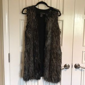 Faux fur sweater vest